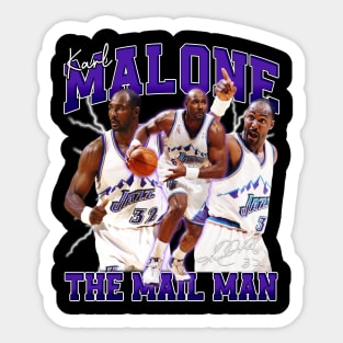 Karl Malone The Mail Man Basketball Legend Signature Vintage Retro 80s 90s Bootleg Rap Style Sticker